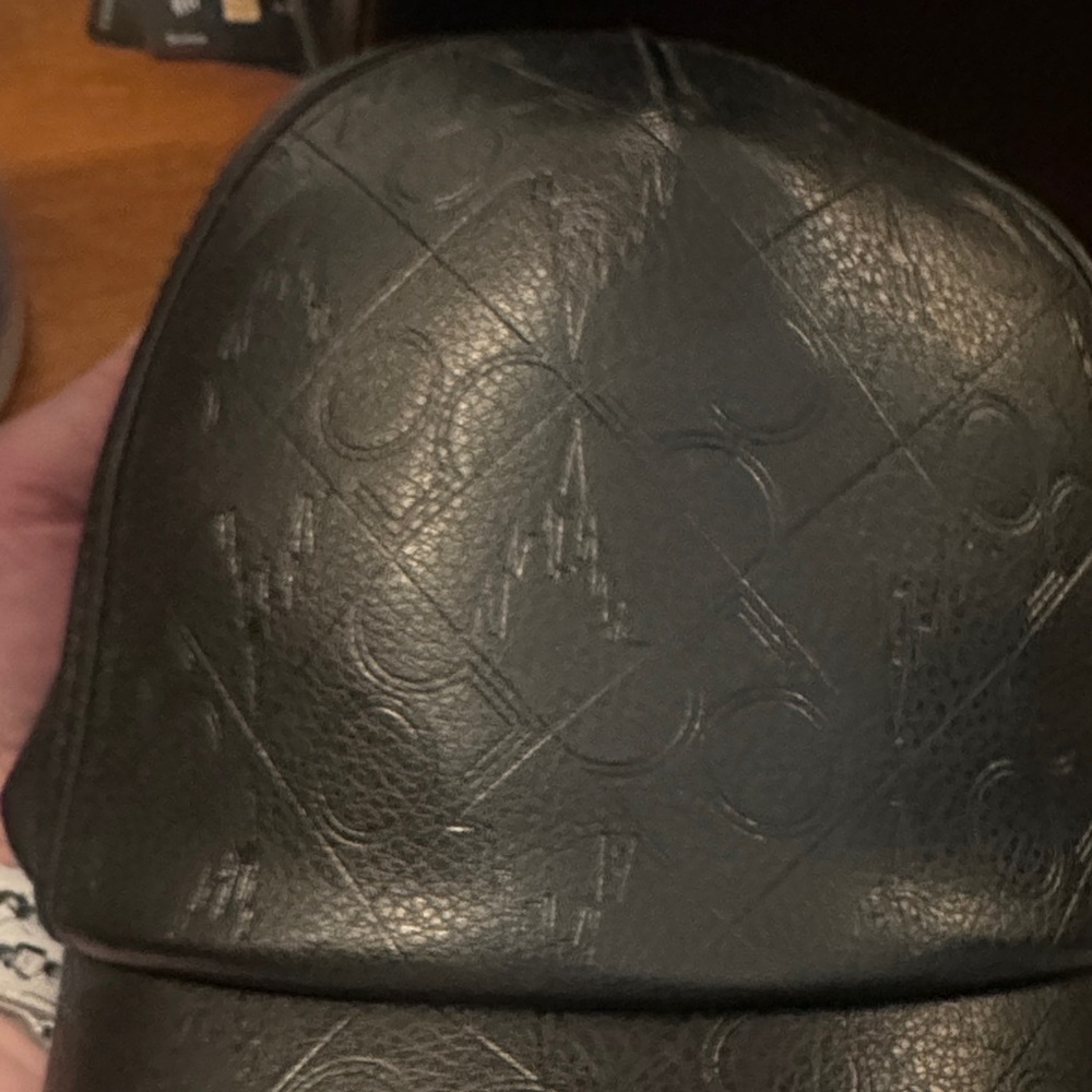 Black Faux Leather Walt Disney World 50th Anniversary Hat - Picture 4 of 4